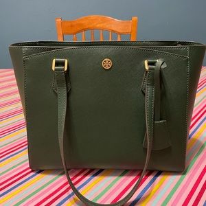 Tory Burch Robinson Small Tote in Pine Tree